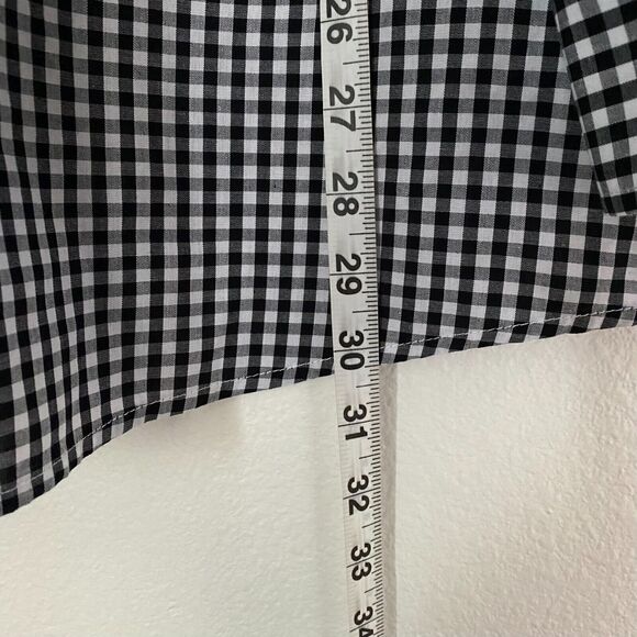 DOCKER'S Men XXL Button Down Long‎ Sleeve Shirt White/Black Plaid Check Cotton - Picture 7 of 8